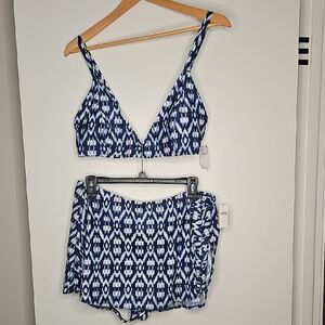 Old Navy Navy and White Ikat Bikini Bottom